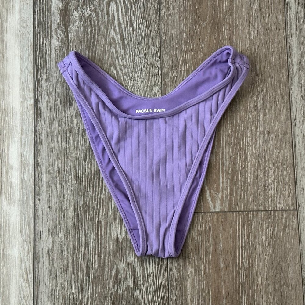 PacSun Swim Sz S Bikini Bottom in Lavender Purple Rib Knit